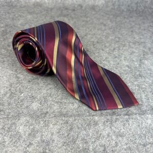 BUGATCHI Blue Colorful Striped Luxury Designer Silk Tie Made‎ In Italy W: 3.25"
